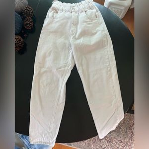 Zara white denim high rise jeans